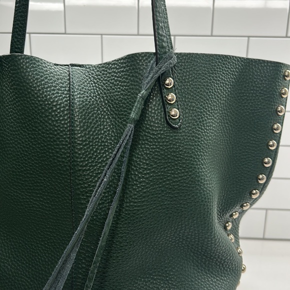 Rebecca Minkoff Dark Green Unlined Leather Tote Bag. - Picture 6 of 10